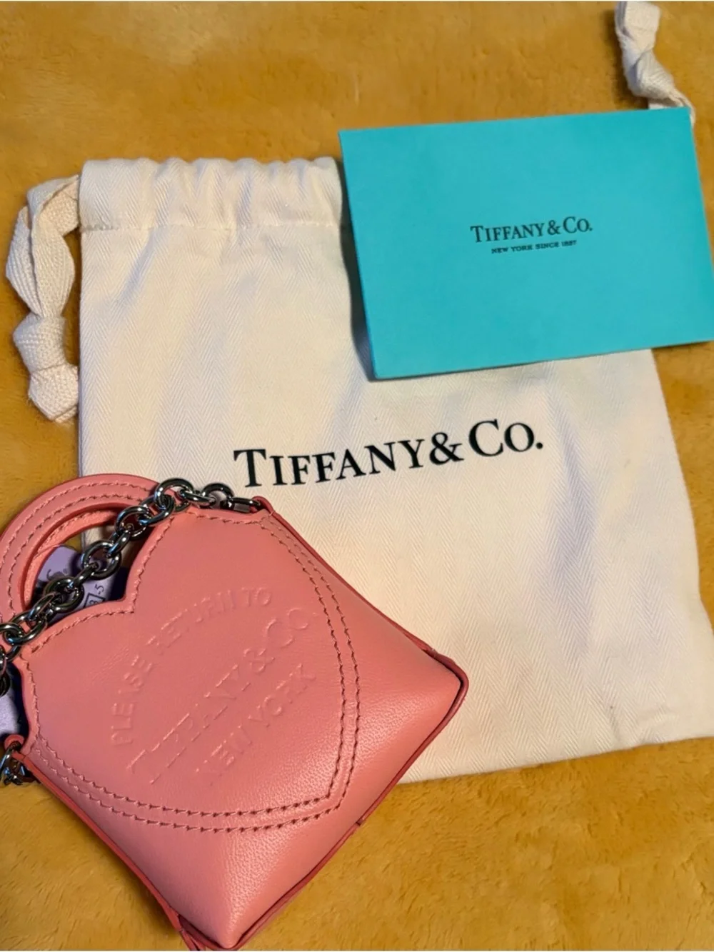 Tiffany & Co. Coral Pink Mini Tote with Silver Chain - Picture 2 of 6